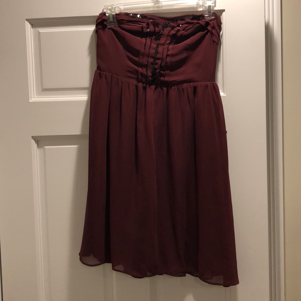 Maroon Lauren Conrad Strapless Dress